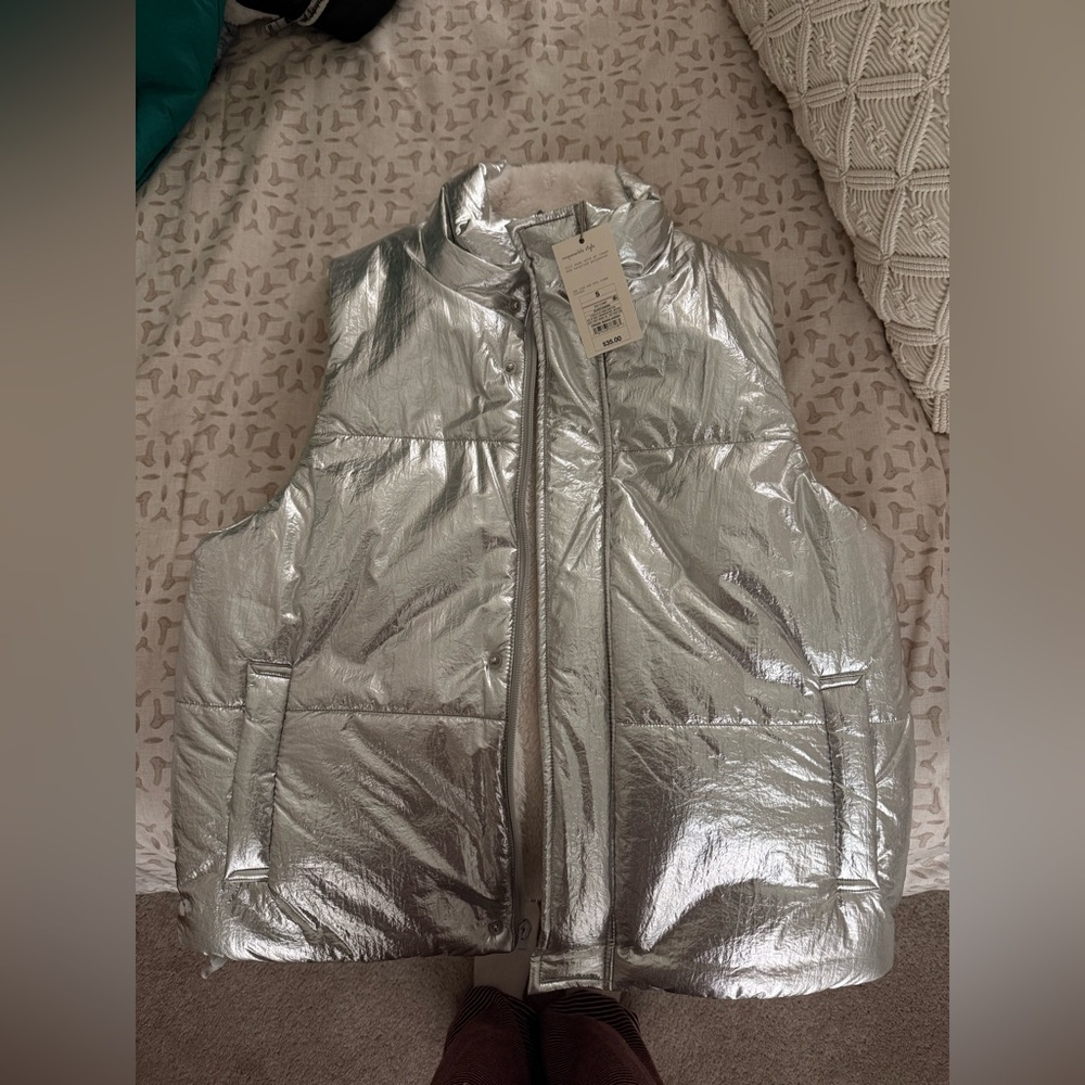 Silver shimmer vest